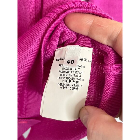 Versace Collection‎ Wool Pink Button Front Knit Cardigan Back Braid Detail 40 - Picture 6 of 15